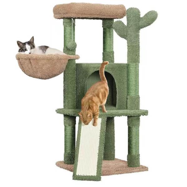 CACTUS CAT TREE WITH SCRATCHING BOARD (43x43x107cm) 