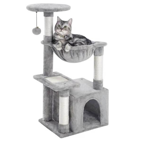 3 TIER CAT TREE WITH HOUSE (40x32x92cm) 