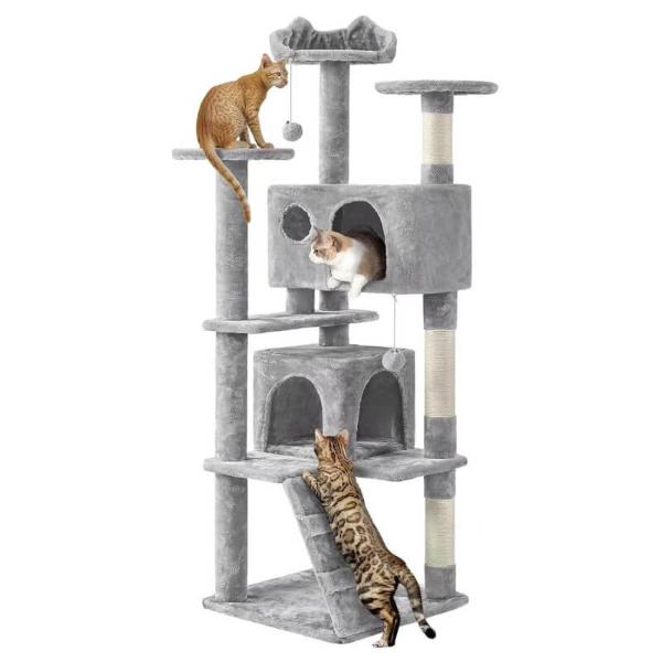 4 TIER CAT TREE WITH HOUSE AND HIDEOUT TREE (50x50x137cm) 