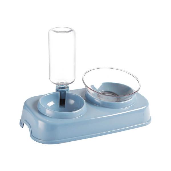 2IN1 BOWL AND WATER FEEDER (BLUE) 480ml 