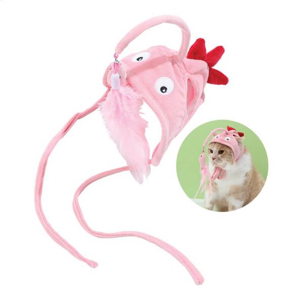 CAT HAT SELF ENTERTAINMENT TOYS - PINK FISH (HAT 9.5cm, NECK 24-30cm) 