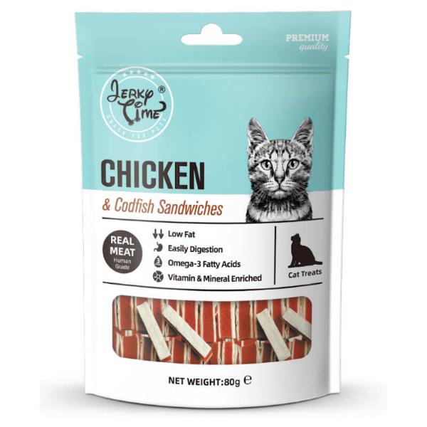 CAT DRY CHICKEN AND CODFISH SANDWICH 80g 