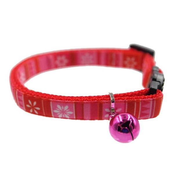 CAT COLLAR - FLOWER (RED) (EXTRA SMALL) (10mmx21-35cm) 