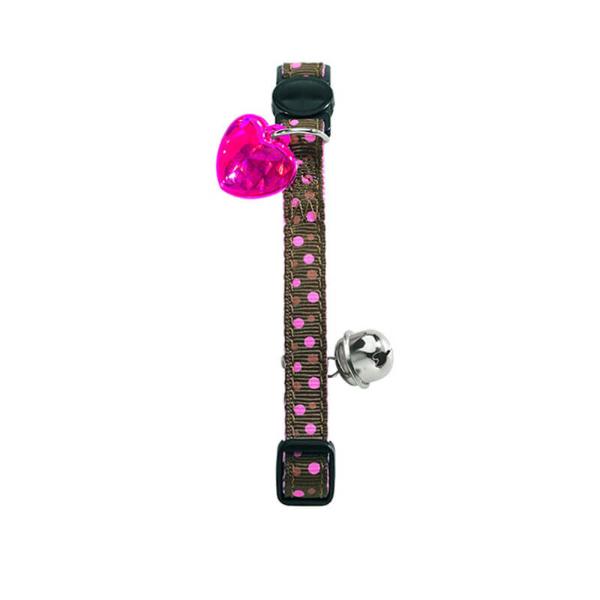 CAT COLLAR- DOTS WITH BELL (LIGHT PNK) (23mmx10mm) 