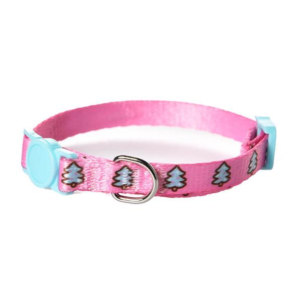 CAT COLLAR WITH CHRISTMAS TREE (PINK) (10mmx32cm) 