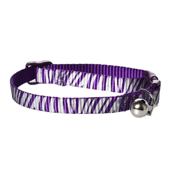 CAT COLLAR  (WHITE/PURPLE) (10mmx32cm) 