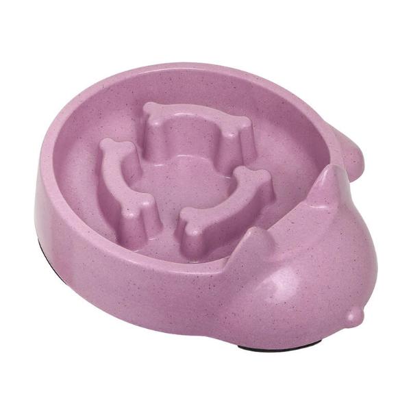 BAMBOO SLOW FEEDER - PINK (700ml) (26.9x23.2x7.2cm) 