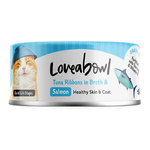 CAT CAN IN BROTH TUNA AND SALMON 70g 