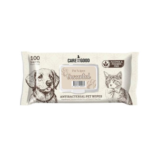 ANTIBACTERIAL PET WIPES - UNSCENTED 100pieces 