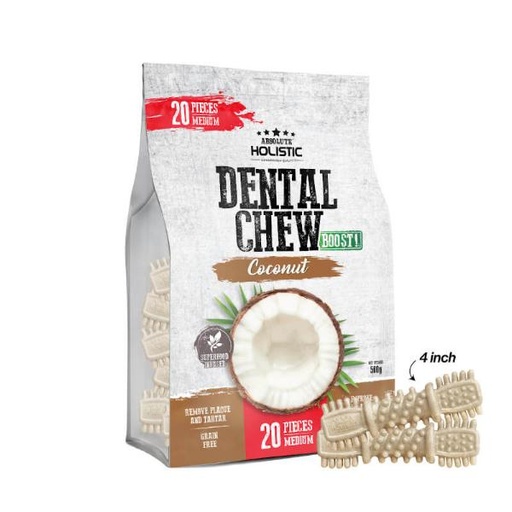 BOOST! COCONUT DOG DENTAL CHEW JUMBO PACK MEDIUM 500g ( 20 PIECES) 