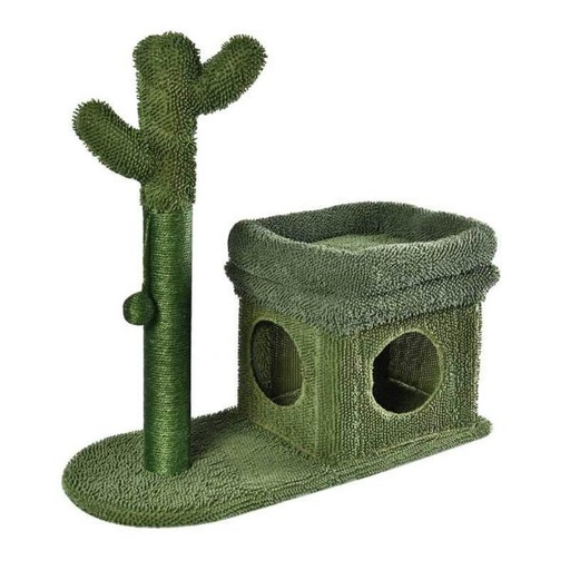 CACTUS SCRATCHER WITH HOME&SEAT(GREEN) (68x30x63cm) 