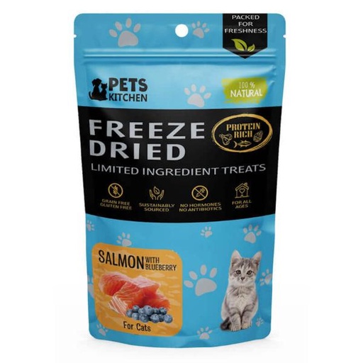 (CAT) FREEZE DRIED SALMON WITH BLUEBERRY TREATS 40g 