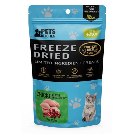 (CAT) FREEZE DRIED CHICKEN WITH CRANBERRY TREATS 40g 