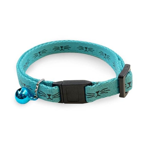 CAT COLLAR - CAT WHISKERS (TURQUOISE) (10mmx20-35cm) 