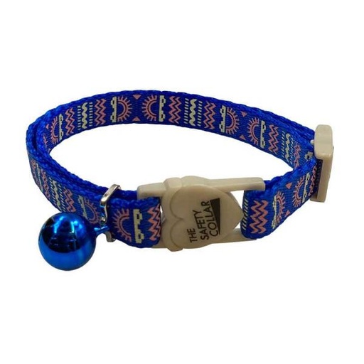 CAT COLLAR - SUN & WAVE (BLUE) (10mmx20-30cm) 