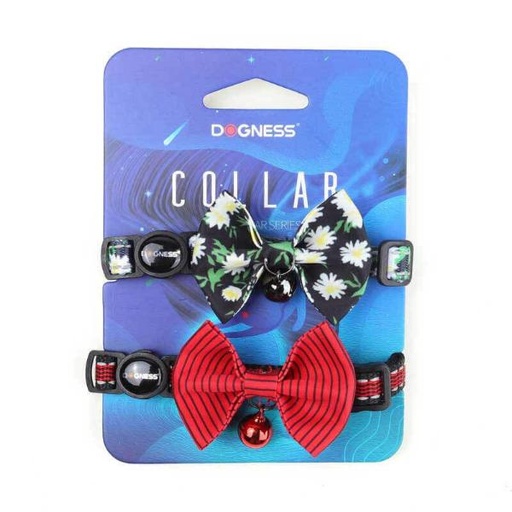 CAT COLLAR 2PCS SET (BLACK & RED) (10mmx18-30cm) 