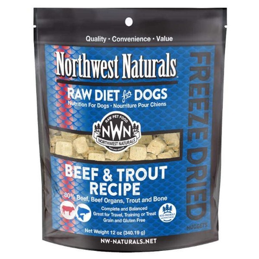 BEEF & TROUT FREEZE DRIED NUGGETS 12oz 