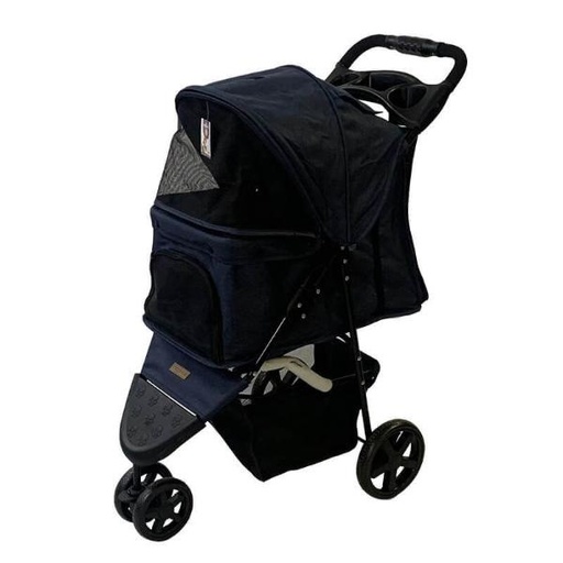 3 WHEEL STROLLER WITH CARRIER (BLUE) (46x78x99cm) 